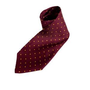 Vintage Fendi Maroon Red Polka Dot Tie Cravatte Made in Italy Silk Luxury